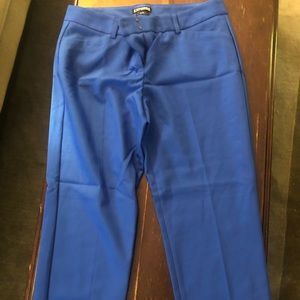 Blue express dress pants, cropped ankle, size 6